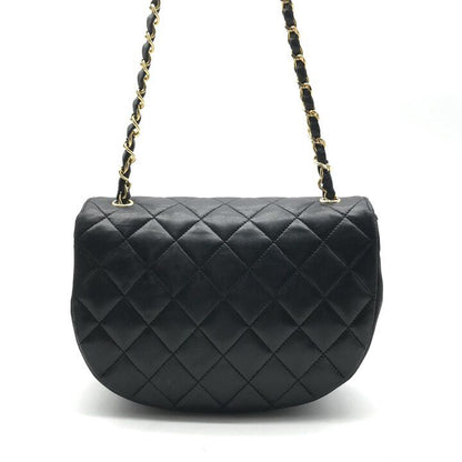 Chanel Chain Shoulder Bag Quilted CC Logo Flap Vintage Black — view 2