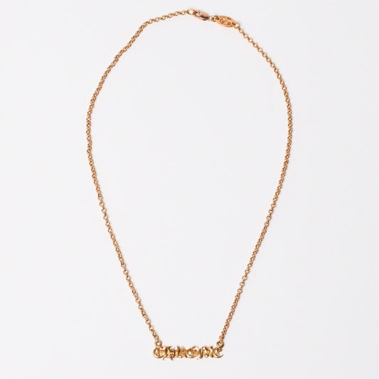 Chrome Hearts Logo Bar Necklace Gold