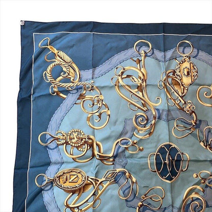 Hermes Scarf Shawl Lift Profile Silk Carre 90 Vintage Blue — view 2