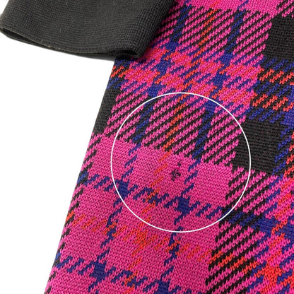Saint Laurent Double Breasted Chesterfield Knit Coat Plaid Multicolor Wool — view 8