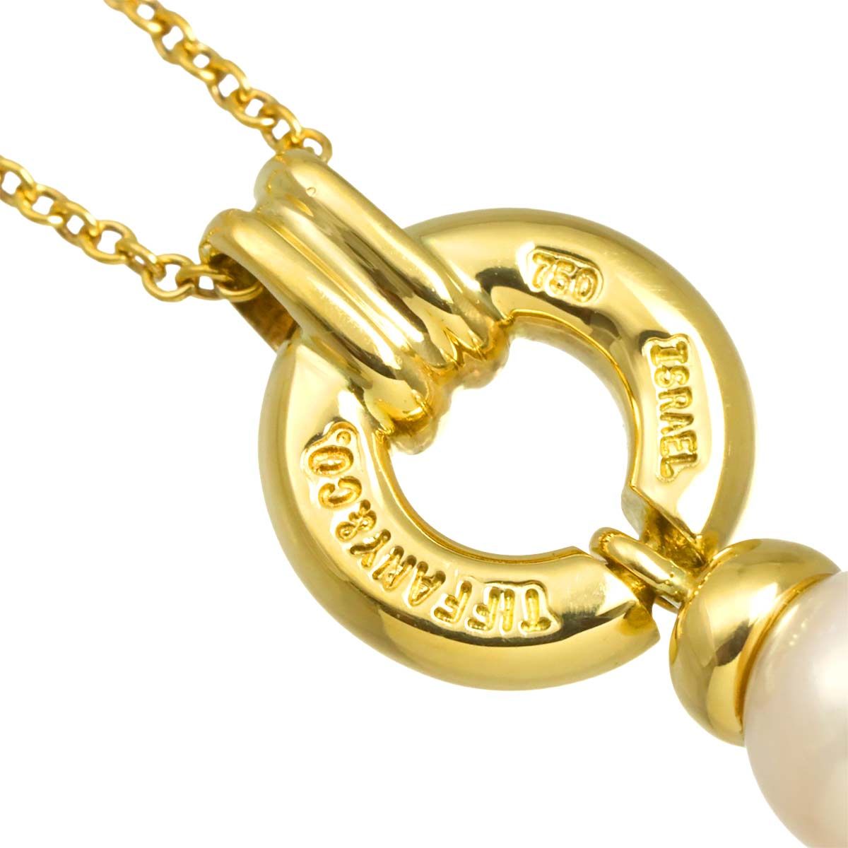 Tiffany & Co Door Knock Akoya Pearl 6.3 Necklace 18k Yellow Gold — view 4