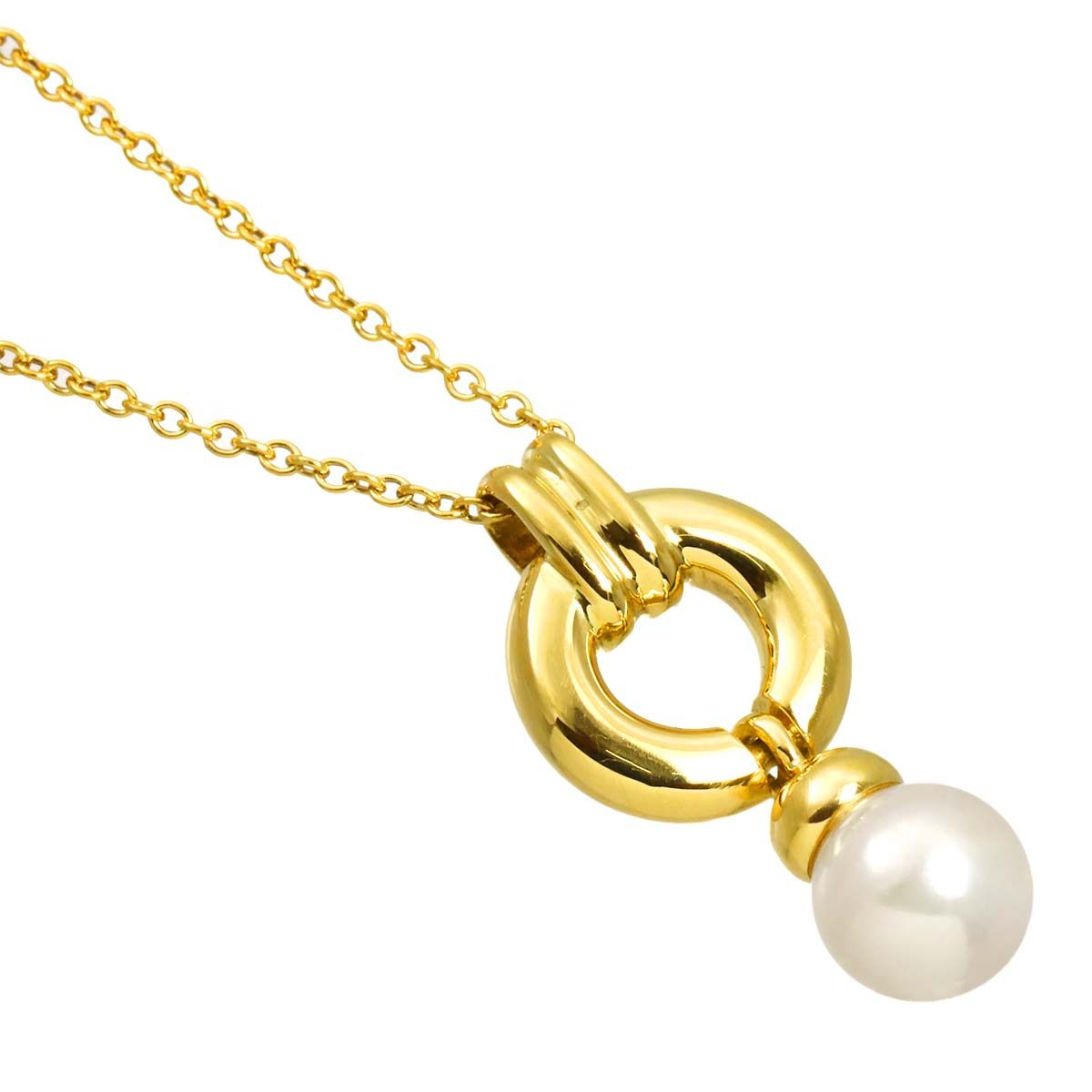 Tiffany & Co Door Knock Akoya Pearl 6.3 Necklace 18k Yellow Gold — view 3