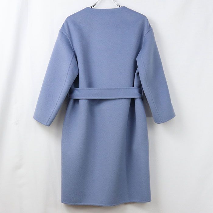 Prada Collarless Coat Blue — view 2
