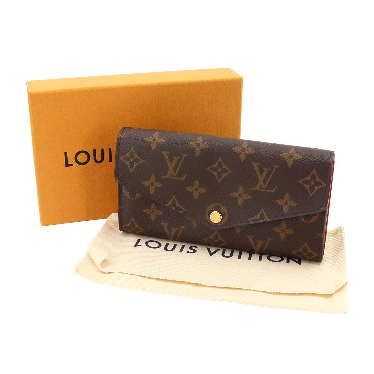 Louis Vuitton Monogram Portefeuille Sarah Bifold Wallet Brown Coquelicot — view 2