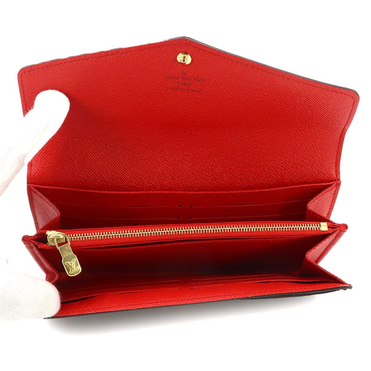 Louis Vuitton Monogram Portefeuille Sarah Bifold Wallet Brown Coquelicot — view 6