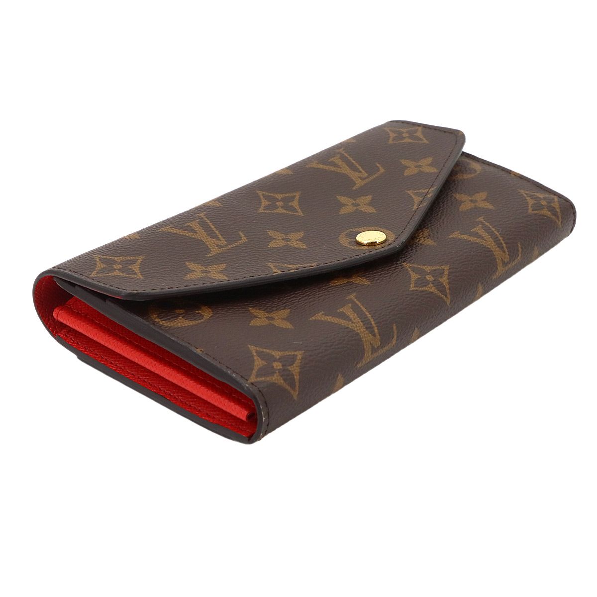 Louis Vuitton Monogram Portefeuille Sarah Bifold Wallet Brown Coquelicot — view 4