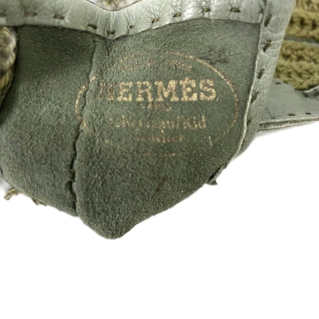 Hermes Leather Gloves Contrast Green — view 4