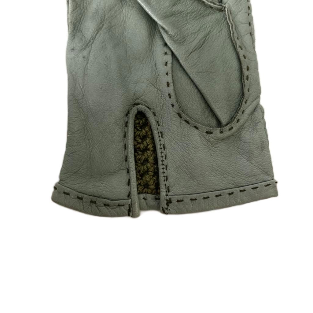 Hermes Leather Gloves Contrast Green — view 3