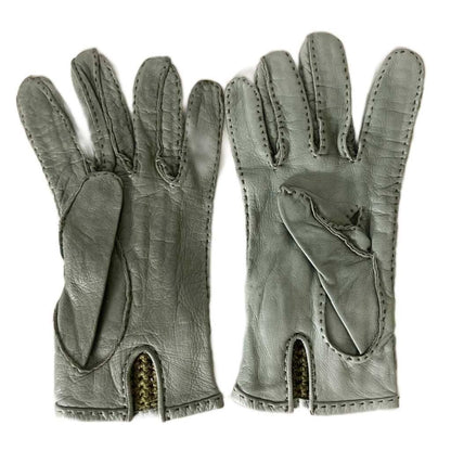 Hermes Leather Gloves Contrast Green — view 2