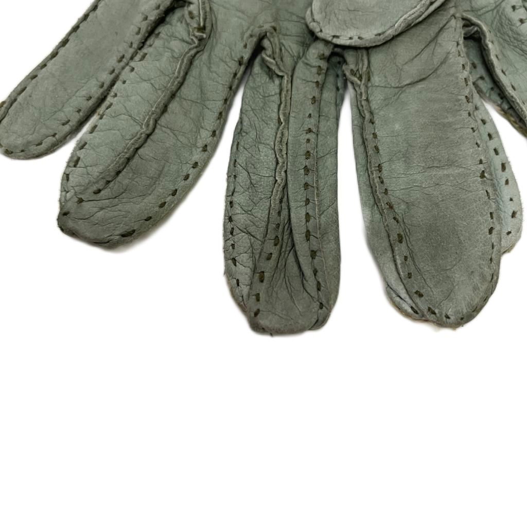 Hermes Leather Gloves Contrast Green — view 6