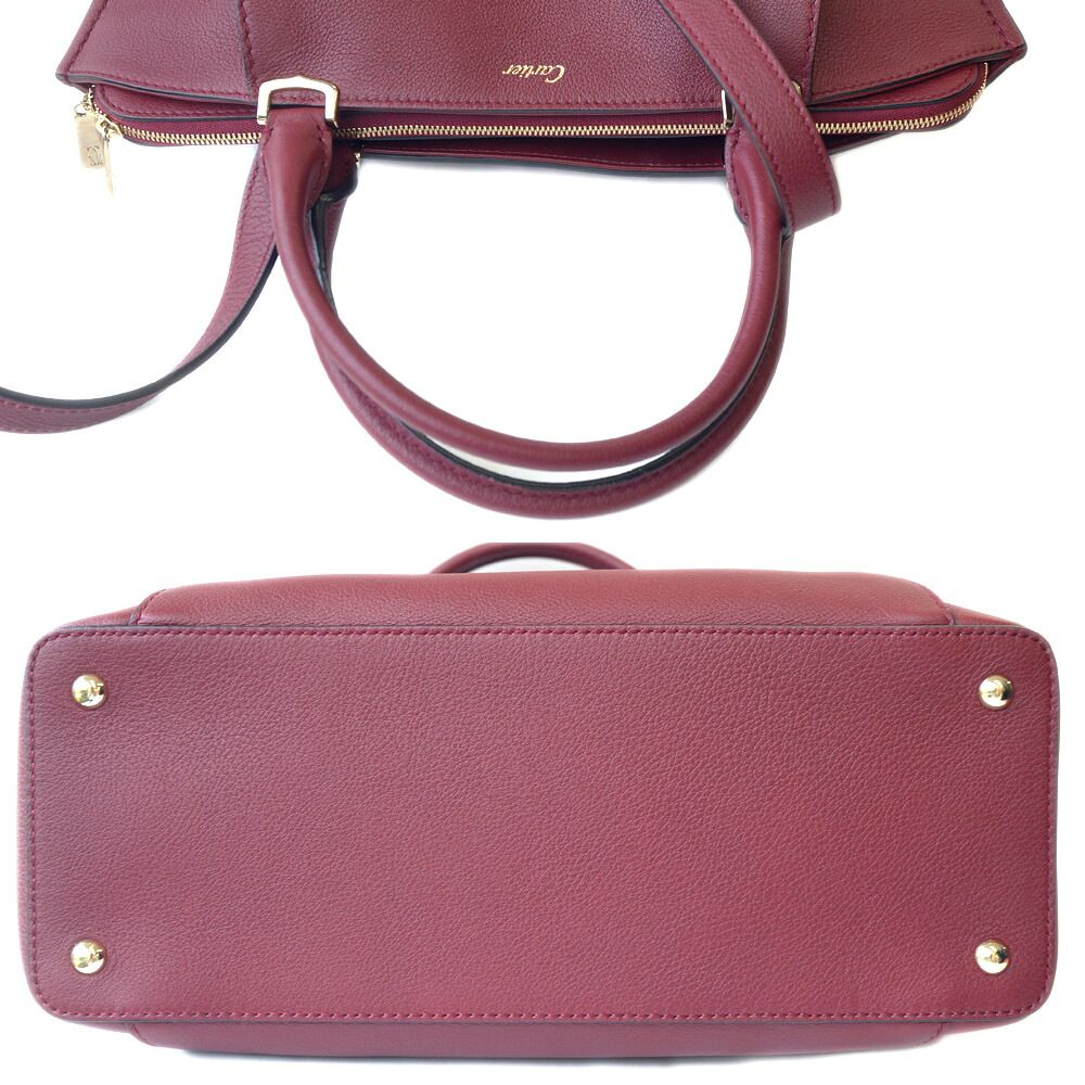 Cartier Shoulder Bag Gold Bordeaux — view 3