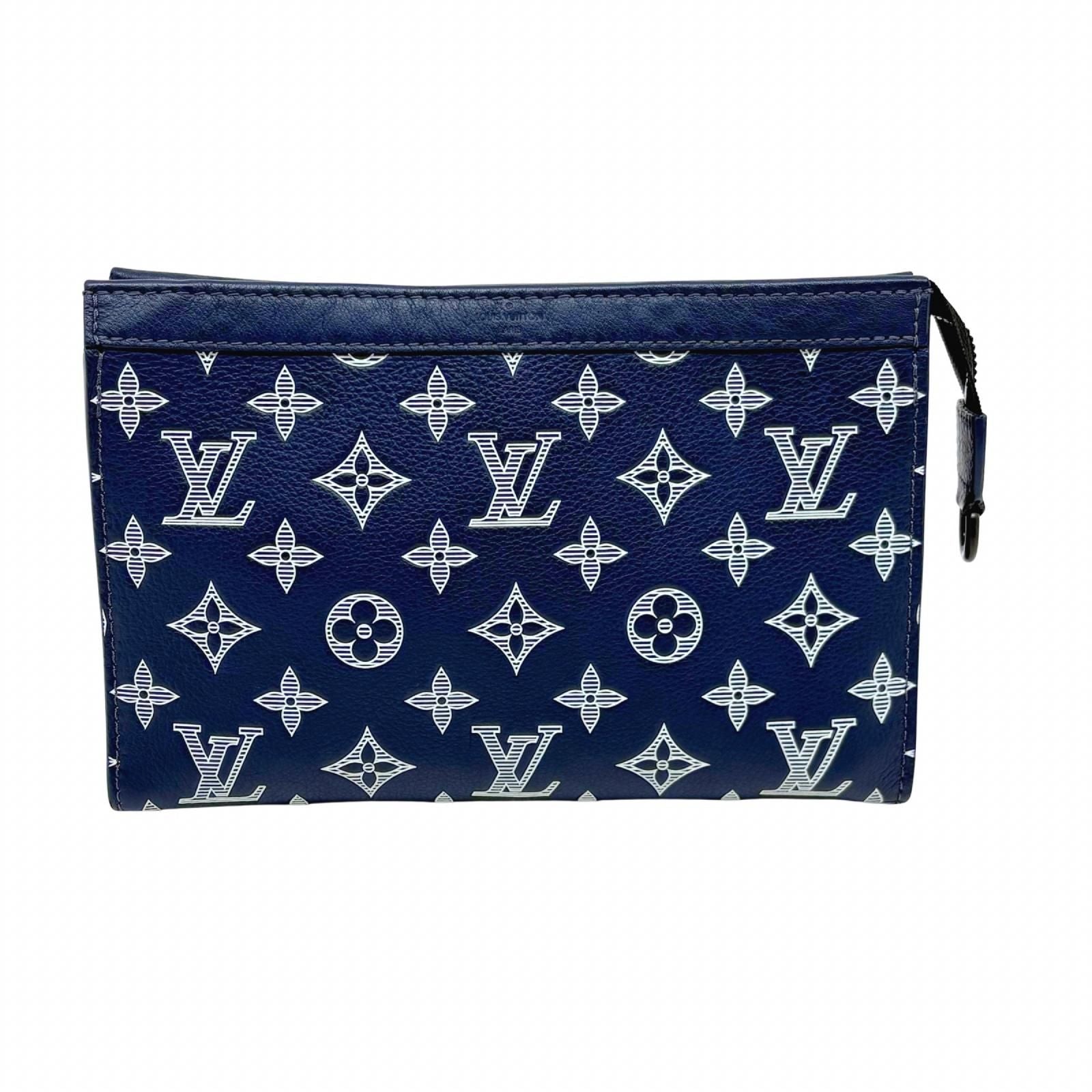 Louis Vuitton Gaston Wearable Wallet Monogram Shadow Ink Blue Shoulder Bag