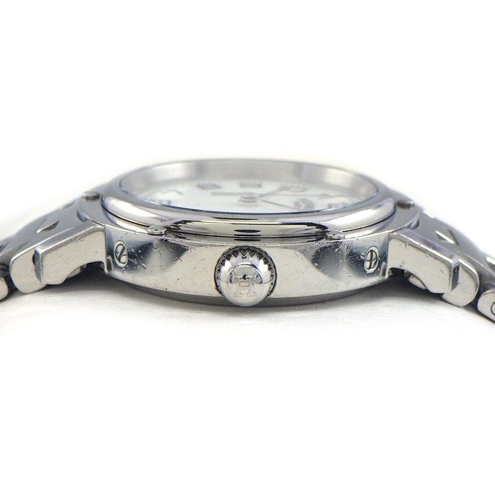 Hermes Watch Clipper White Shell Dial Date Luminous Hands Index SS Quartz Analog — view 2