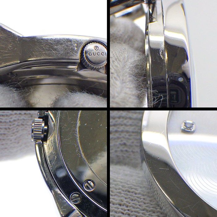 Gucci Watch Kiodo 122.5 Horsebit 3 Point Diamond Index White Shell Dial Date SS — view 6