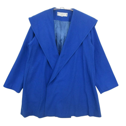 Saint Laurent Coat Vintage Wool Shawl Color 100% Hoodie Blue