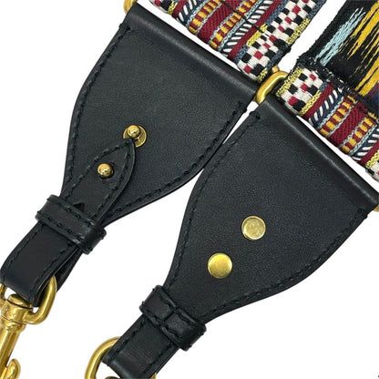 Dior Shoulder Strap Bag Canvas Leather Metal Black Gold Lightweight — view 5