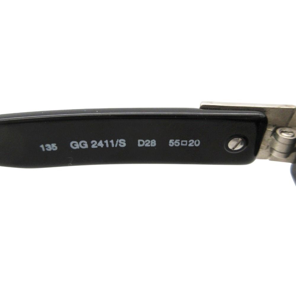 Gucci Sunglasses Y2k Oval Shape Side Plate Logo Eyewear 55 Black — view 6