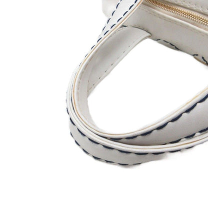 Chanel Wild Stitch CC Logo Handbag Gold Leather White — view 5