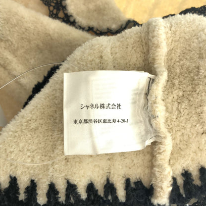 Chanel Wool Blend Sleeveless Round Color Top Beige Black — view 6