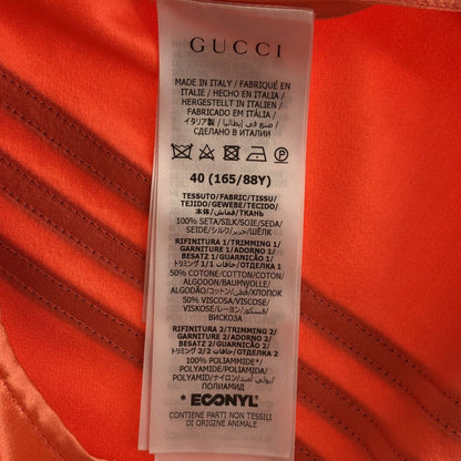 Gucci Adidas Silk Frill Color Shirt Dress Pink Orange 40 — view 6