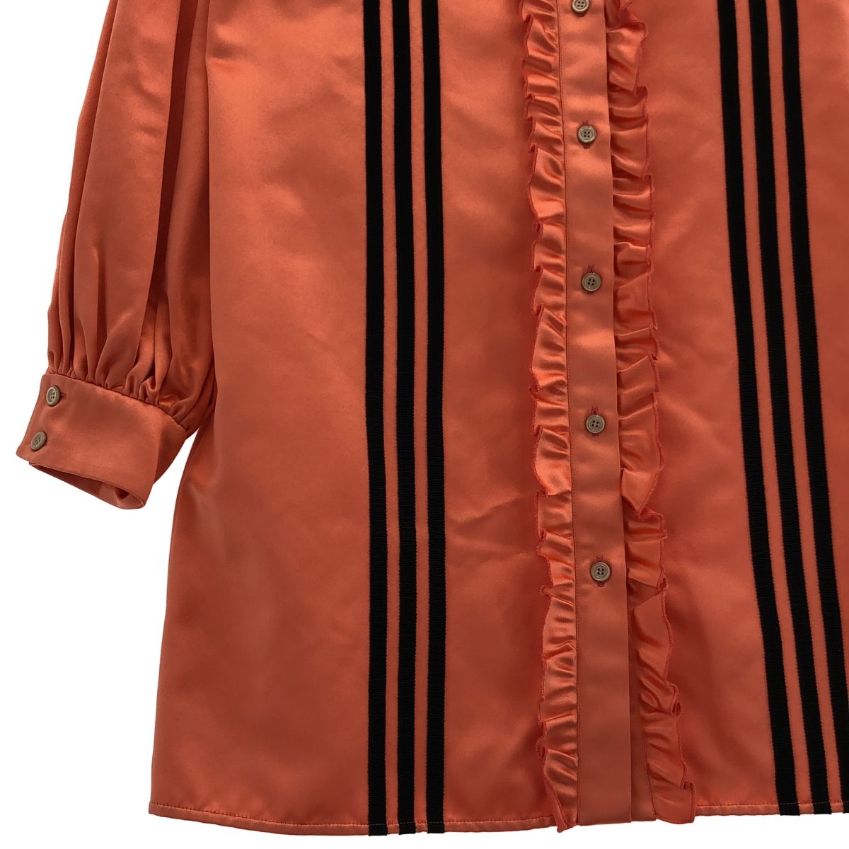 Gucci Adidas Silk Frill Color Shirt Dress Pink Orange 40 — view 3