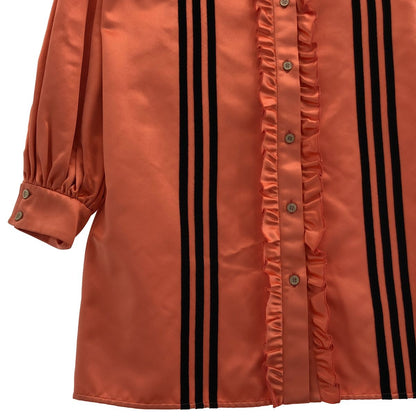 Gucci Adidas Silk Frill Color Shirt Dress Pink Orange 40 — view 3