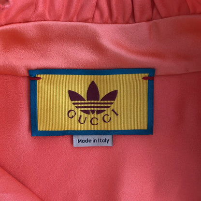 Gucci Adidas Silk Frill Color Shirt Dress Pink Orange 40 — view 5