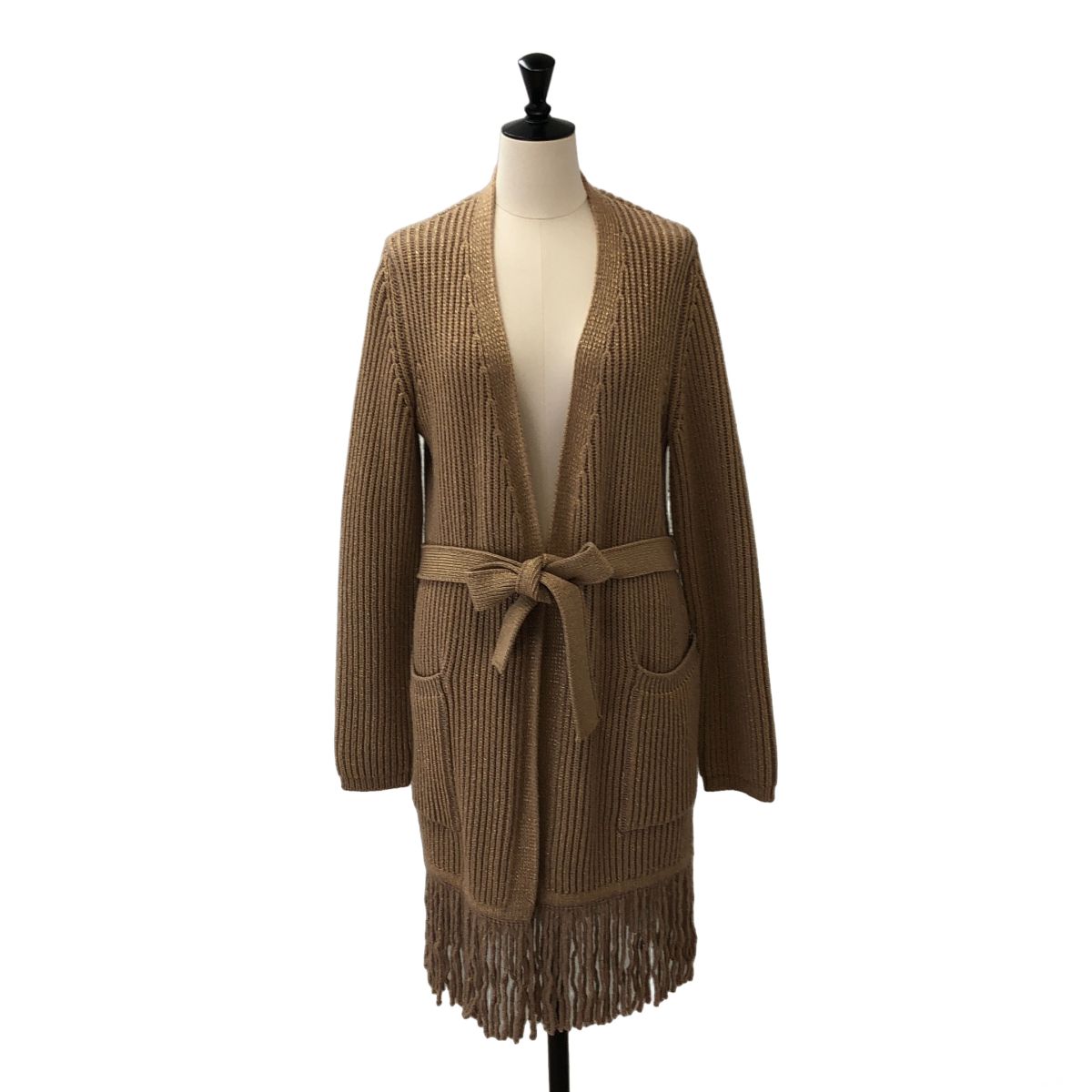 Max Mara Fringe Cardigan 6 70 Brown