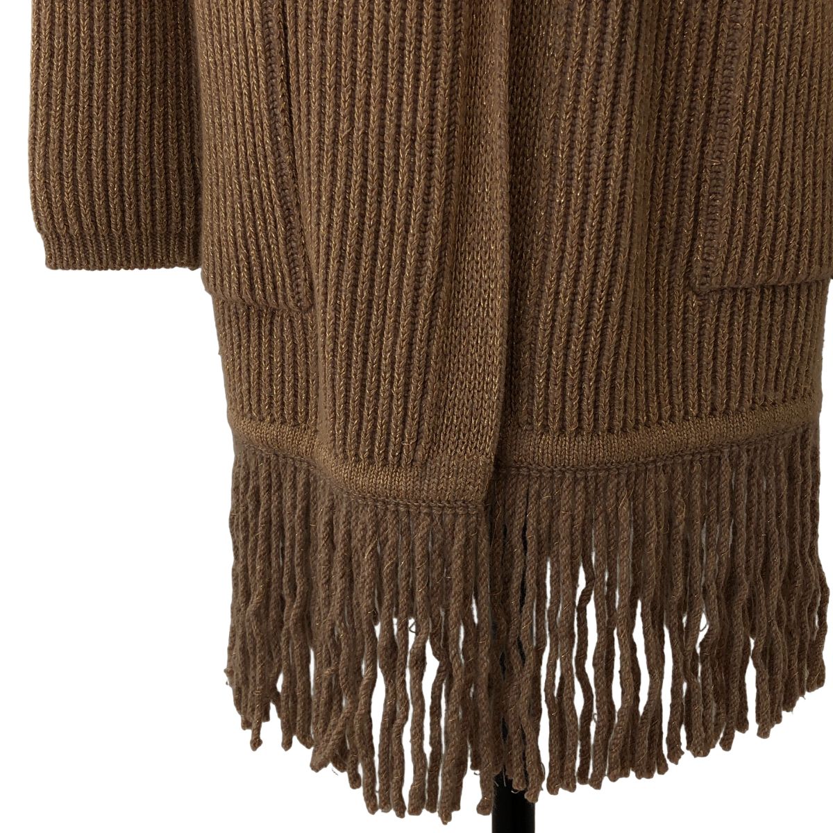 Max Mara Fringe Cardigan 6 70 Brown — view 3