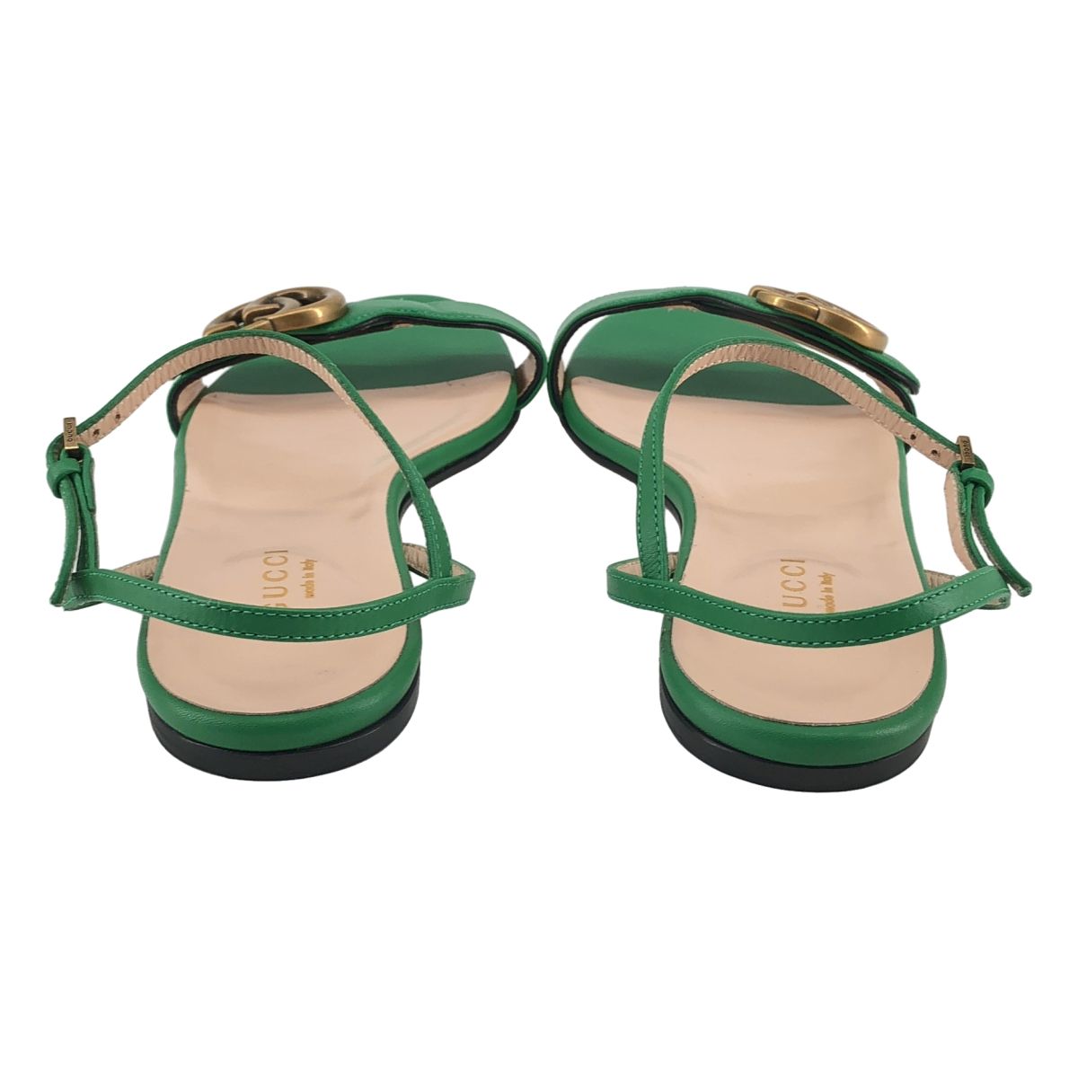 Gucci GG Marmont Flat Sandals Green — view 3