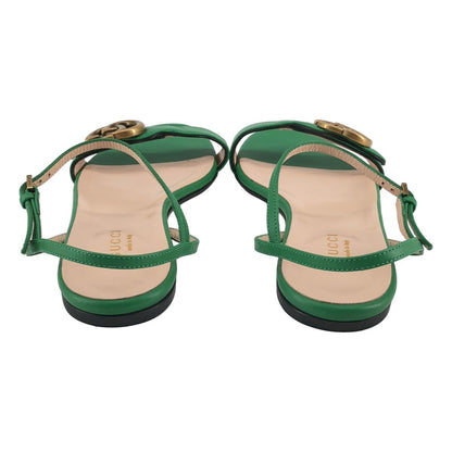 Gucci GG Marmont Flat Sandals Green — view 3