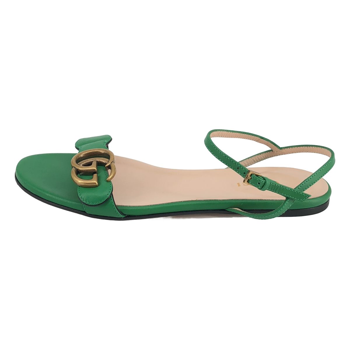 Gucci GG Marmont Flat Sandals Green — view 2