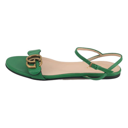 Gucci GG Marmont Flat Sandals Green — view 2