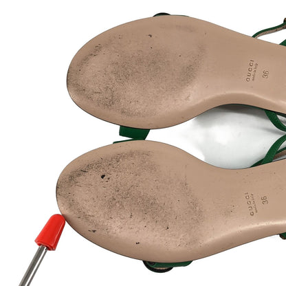 Gucci GG Marmont Flat Sandals Green — view 7