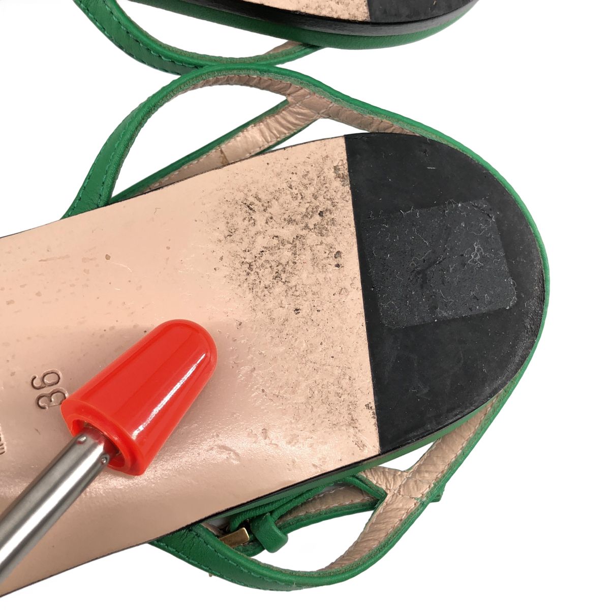 Gucci GG Marmont Flat Sandals Green — view 8
