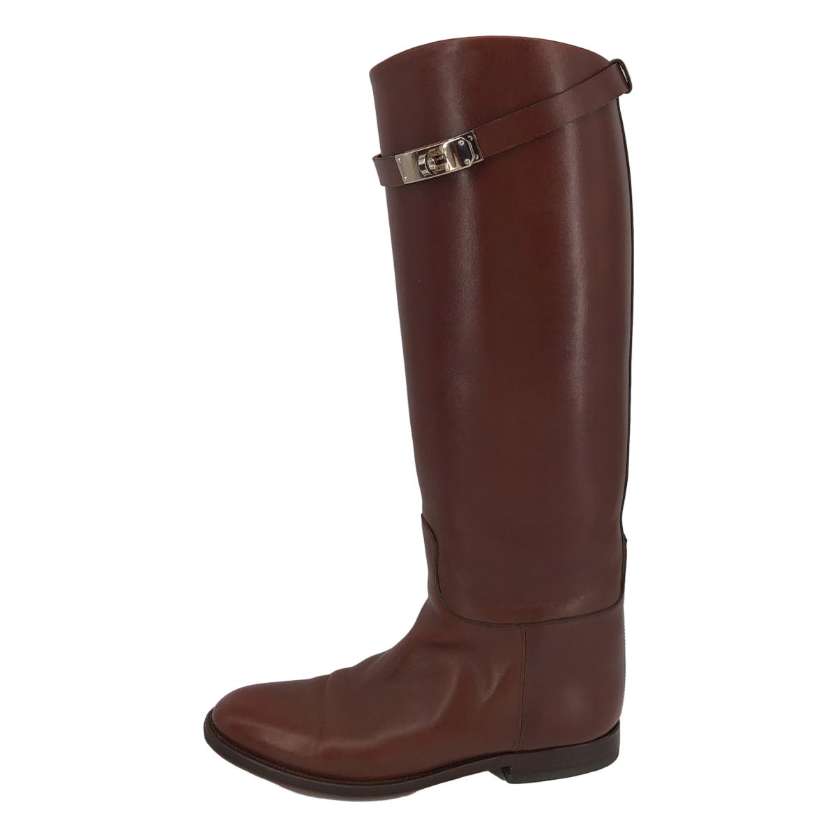 Hermes Kelly Leather Jumping Long Boots Brown — view 2