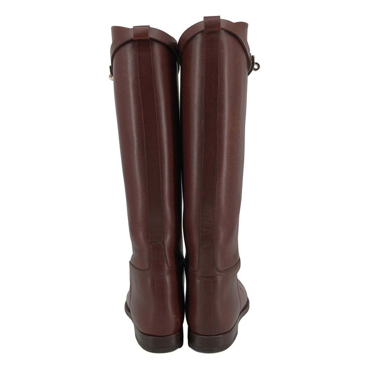 Hermes Kelly Leather Jumping Long Boots Brown — view 3