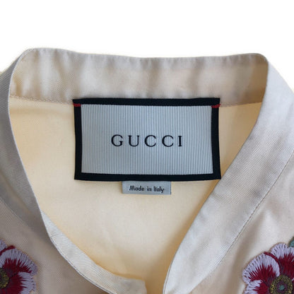 Gucci Silk Flower Embroidery Sleeveless Blouse Ivory 38 — view 5