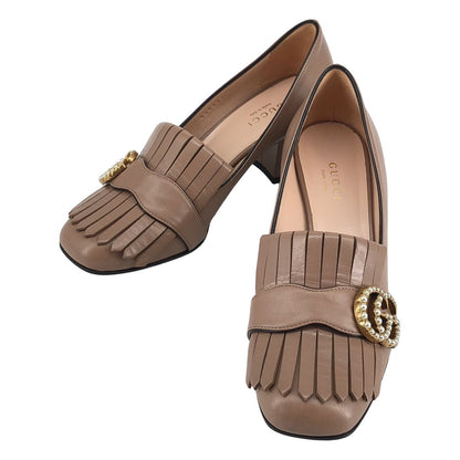 Gucci GG Marmont Pearl Heels Pumps Brown