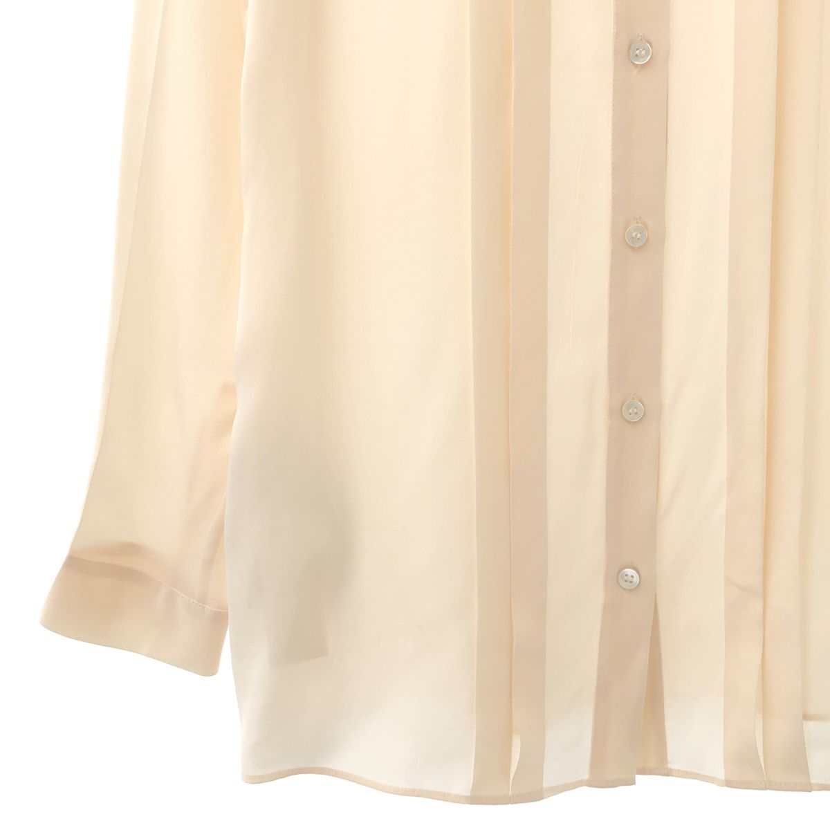 Miu Miu Silk Ruffle Shirt Blouse Beige 40 — view 3