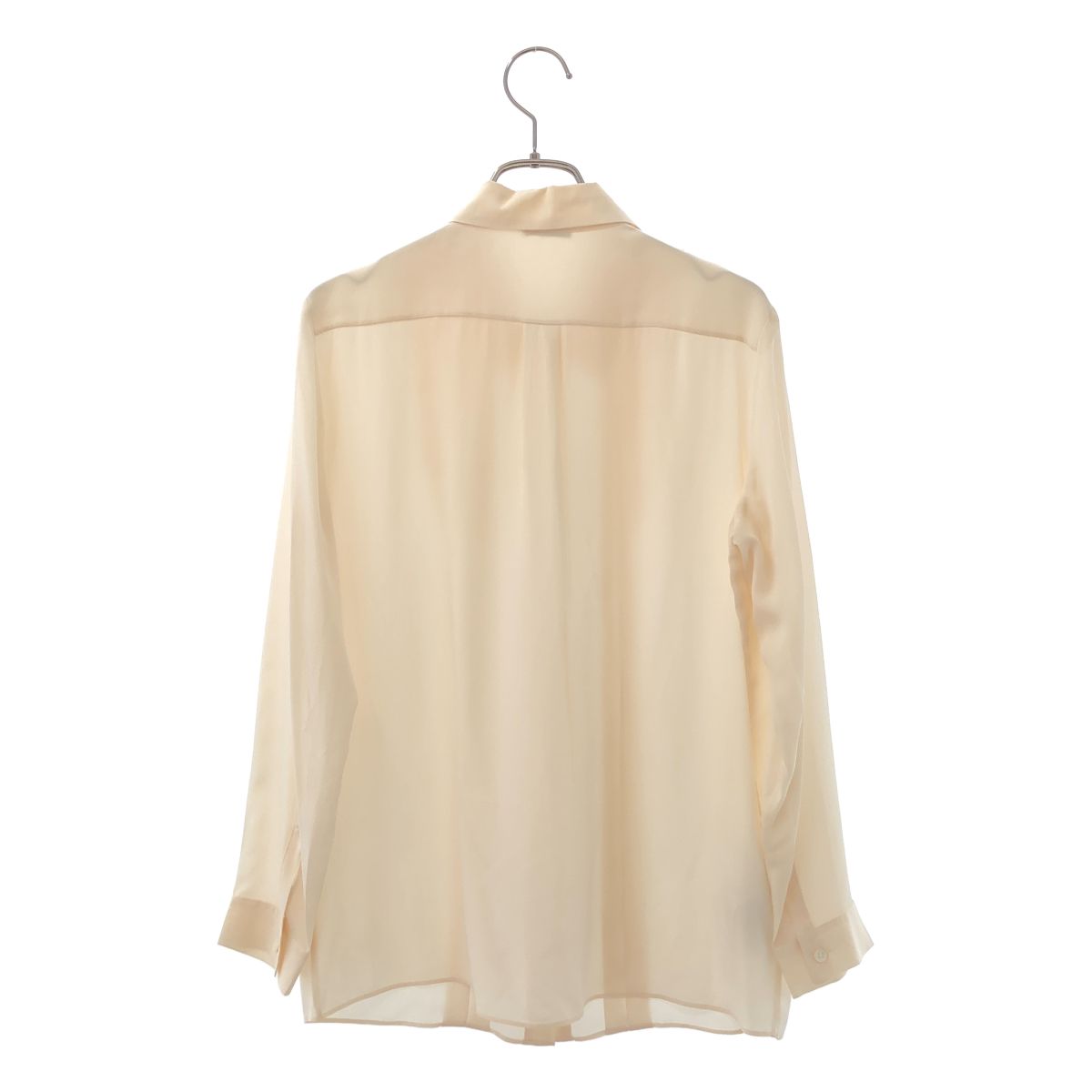 Miu Miu Silk Ruffle Shirt Blouse Beige 40 — view 4