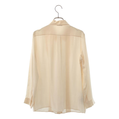 Miu Miu Silk Ruffle Shirt Blouse Beige 40 — view 4