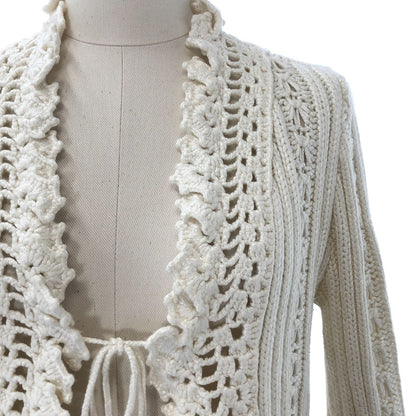 Chanel Lace Clochette Knit Cardigan Ivory 42 — view 2