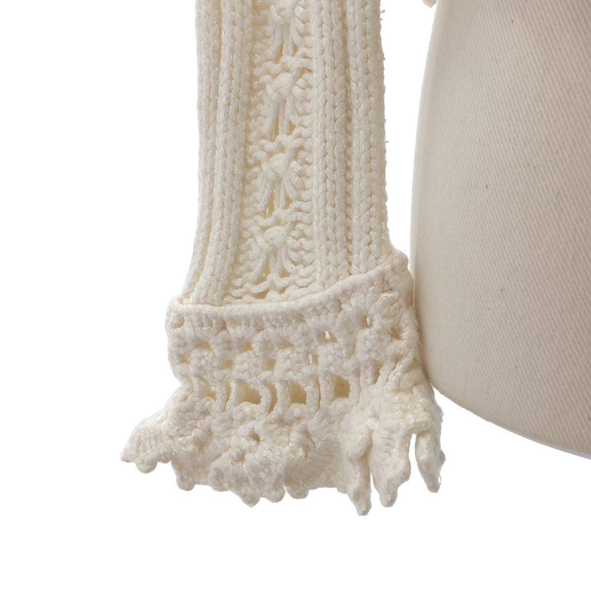 Chanel Lace Clochette Knit Cardigan Ivory 42 — view 4