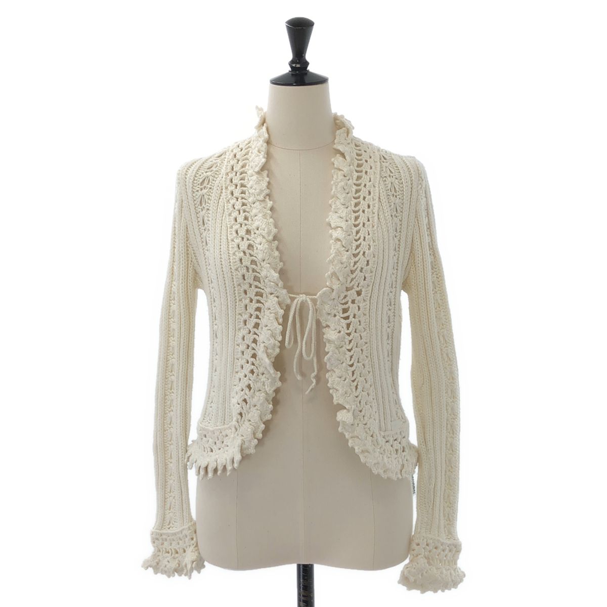 Chanel Lace Clochette Knit Cardigan Ivory 42