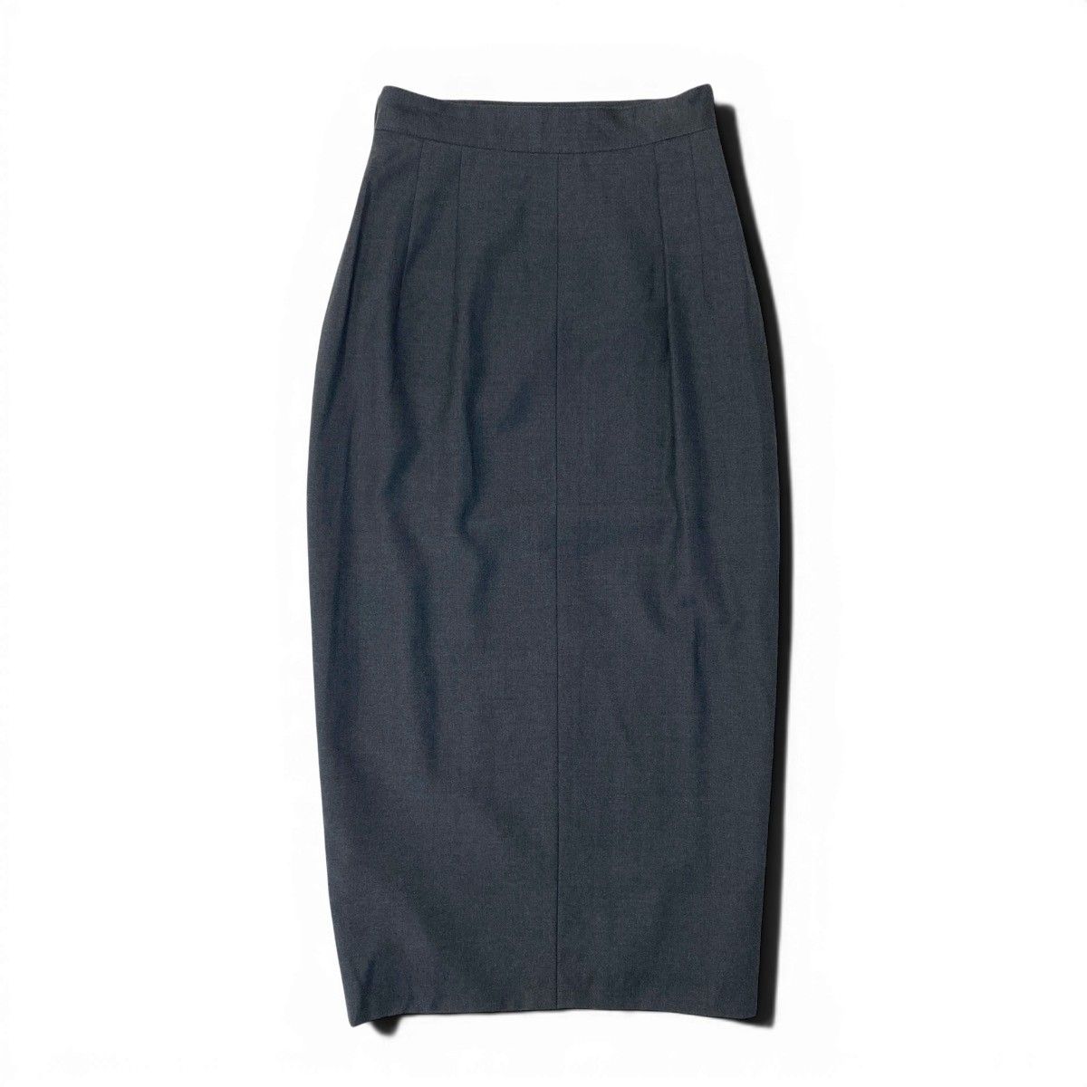 Gucci Vintage Wrap Skirt GG Gold Button Dark Gray Wool 42 — view 3