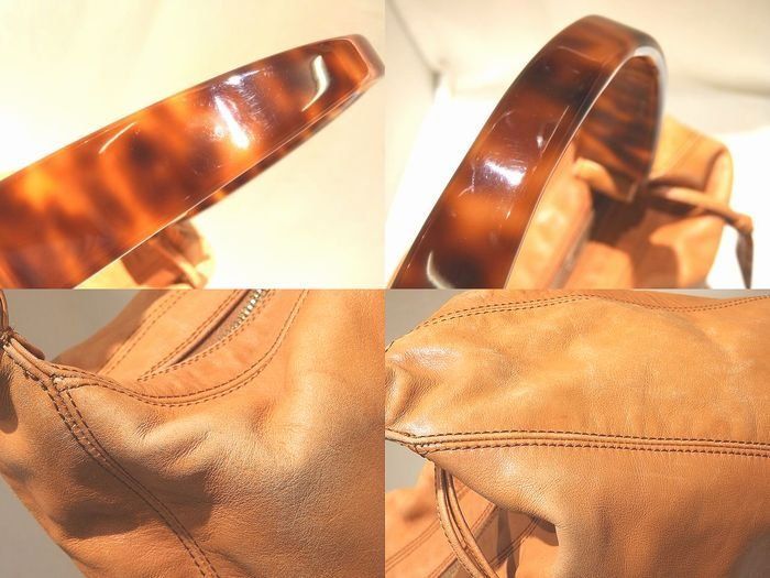 Chanel Plastic Handle Bag Lambskin Light Brown Tortoiseshell — view 3