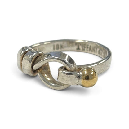Tiffany & Co 18k 925 Hook & Eye Ring Silver
