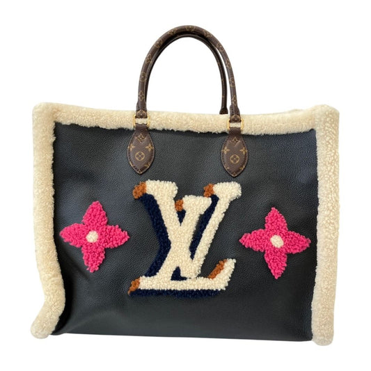 Louis Vuitton Monogram Teddy on the Go GM Leather Tote Black
