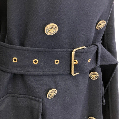 Dior Rabbit Wool Belted Long Coat Navy 42 — view 4